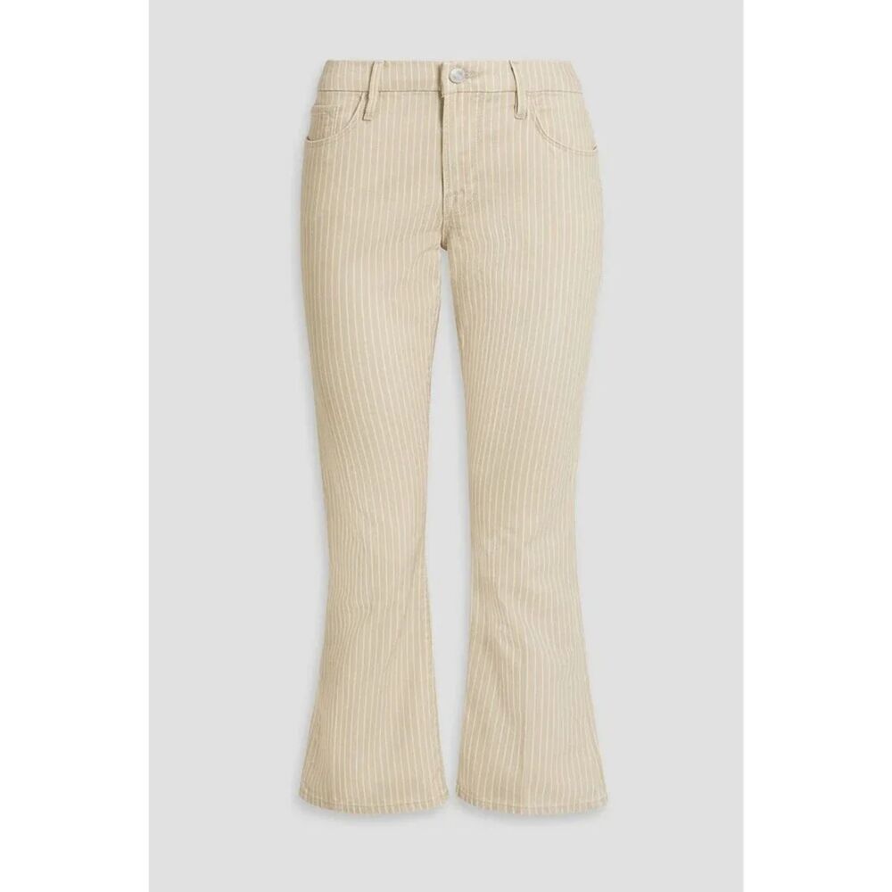 Frame Le Crop Mini Boot Jeans - Tan/Cream Stripe | New With Tags | Size 33
